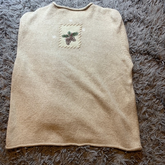 Vintage 80s and Borrow zip up grandmacore winter sweater sz L - Picture 4 of 4